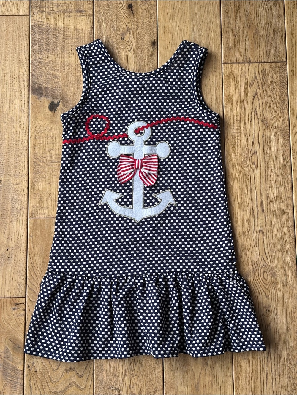 Sweet Heart Rose Polka Dot Anchor Dress size 6